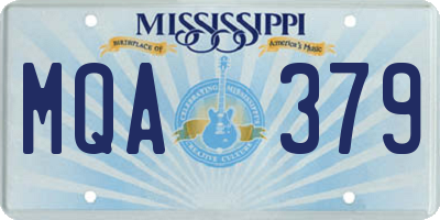 MS license plate MQA379