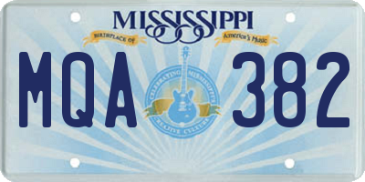 MS license plate MQA382