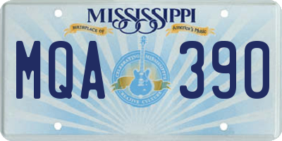 MS license plate MQA390