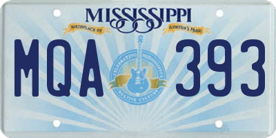 MS license plate MQA393