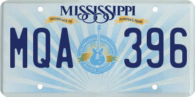 MS license plate MQA396
