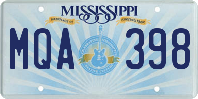 MS license plate MQA398