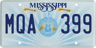 MS license plate MQA399