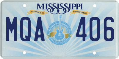 MS license plate MQA406