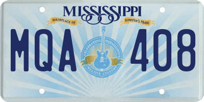 MS license plate MQA408