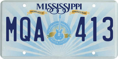 MS license plate MQA413