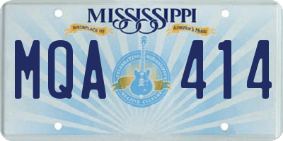 MS license plate MQA414