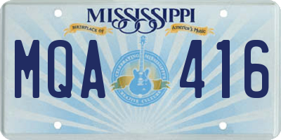 MS license plate MQA416