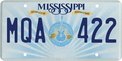 MS license plate MQA422