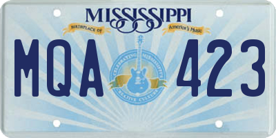 MS license plate MQA423