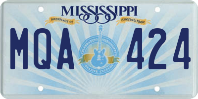 MS license plate MQA424