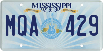 MS license plate MQA429