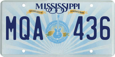 MS license plate MQA436