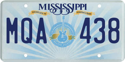 MS license plate MQA438