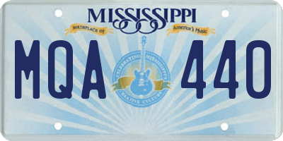 MS license plate MQA440