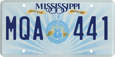MS license plate MQA441