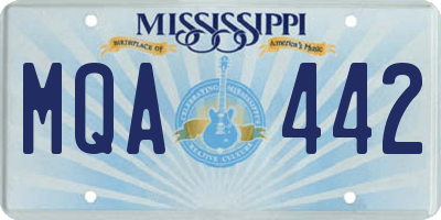 MS license plate MQA442
