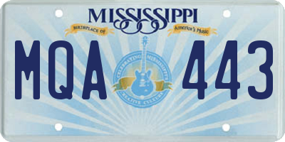 MS license plate MQA443