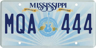 MS license plate MQA444