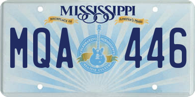 MS license plate MQA446