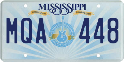MS license plate MQA448