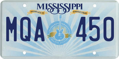 MS license plate MQA450