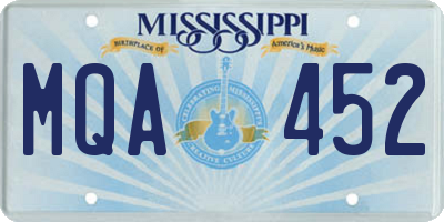 MS license plate MQA452