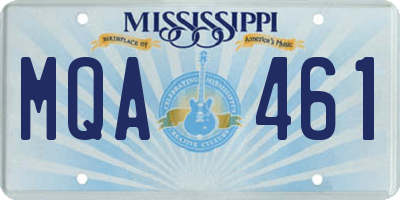 MS license plate MQA461