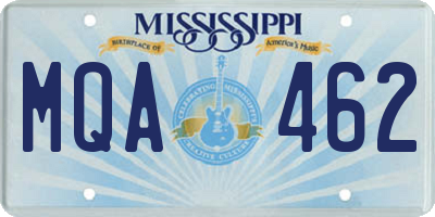 MS license plate MQA462