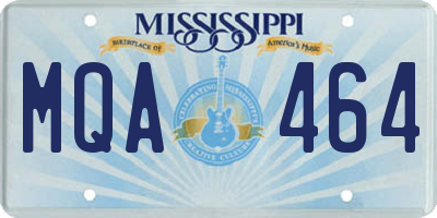 MS license plate MQA464