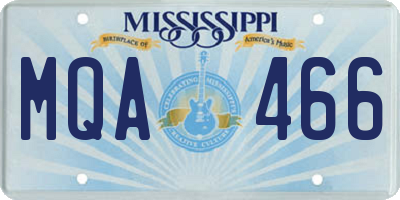 MS license plate MQA466