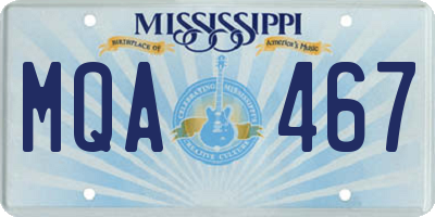 MS license plate MQA467