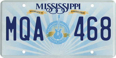 MS license plate MQA468