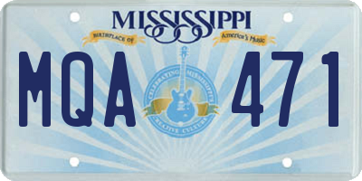 MS license plate MQA471