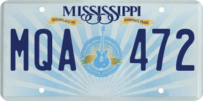 MS license plate MQA472