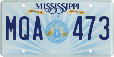 MS license plate MQA473