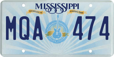 MS license plate MQA474
