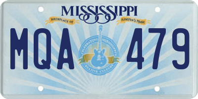 MS license plate MQA479