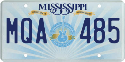 MS license plate MQA485