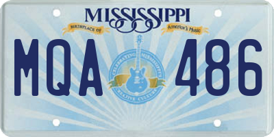 MS license plate MQA486