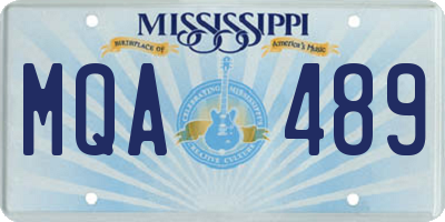 MS license plate MQA489