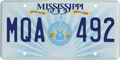 MS license plate MQA492