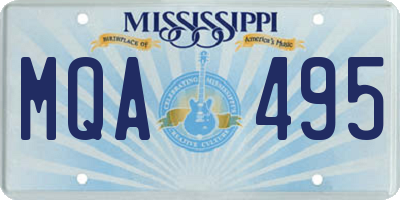 MS license plate MQA495