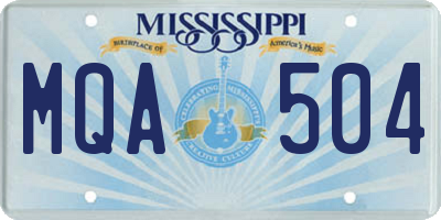 MS license plate MQA504
