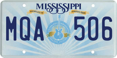 MS license plate MQA506