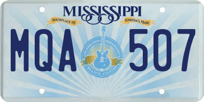 MS license plate MQA507