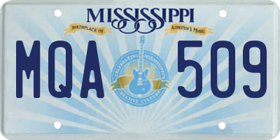 MS license plate MQA509