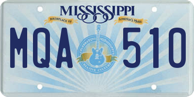 MS license plate MQA510