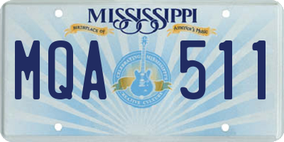 MS license plate MQA511