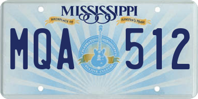 MS license plate MQA512